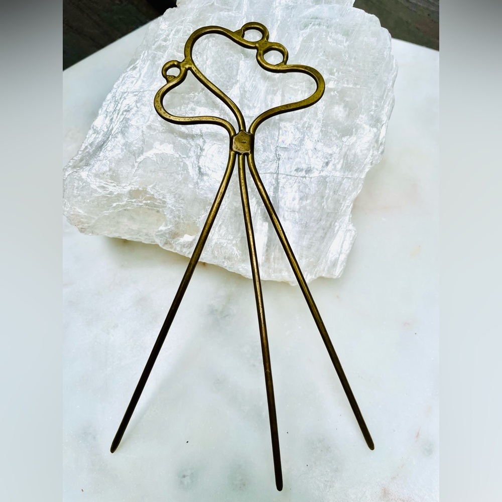 Vintage 70’s Art Nouveau Style Hair Pin/ Handmade Brass Boho Hair Stick /Hippie